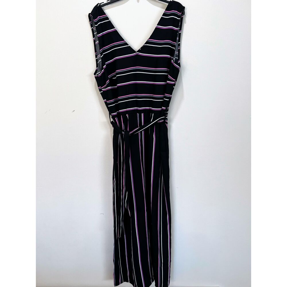 Wide Crop Leg Pantsuit, Romper, Striped Worthington 12 - Picture 2 of 7